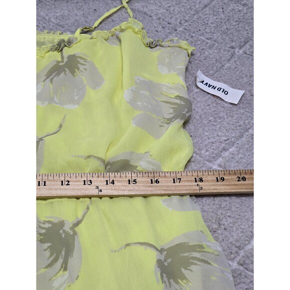 Old Navy XL Tall Yellow Floral Ruffle Camisole Dress 100% Polyester‎ NWT - Picture 10 of 14